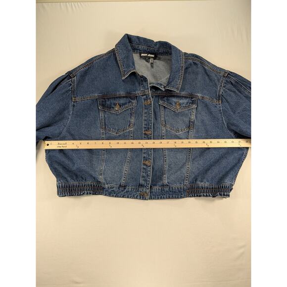 DKNY Jean Jacket Womens 2x Denim Cotton Classic Y2k Plus Cowboy Trucker Trendy - Picture 7 of 12